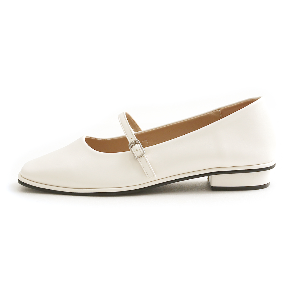 Square Toe Mary Janes Shoes White