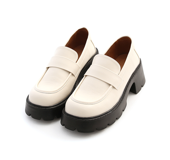Thick Sole Loafers Cream