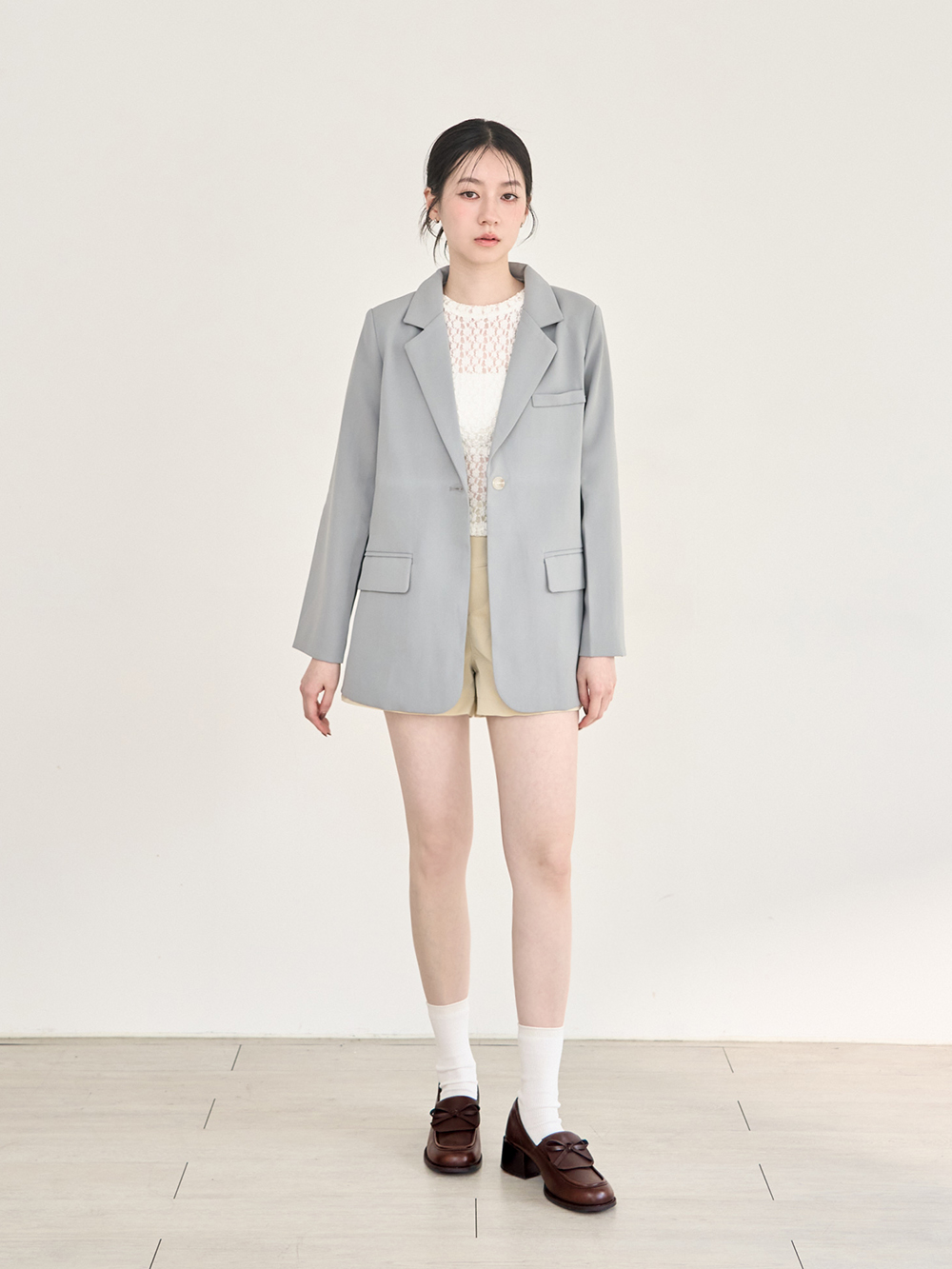 校花指定小蝴蝶結中跟樂福鞋 咖啡色