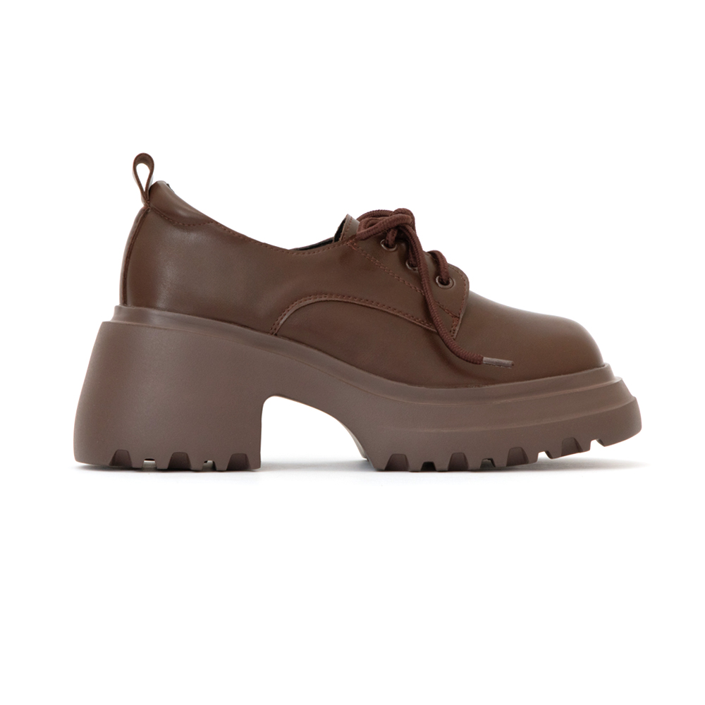 初戀系少女增高加厚底德比鞋 咖啡