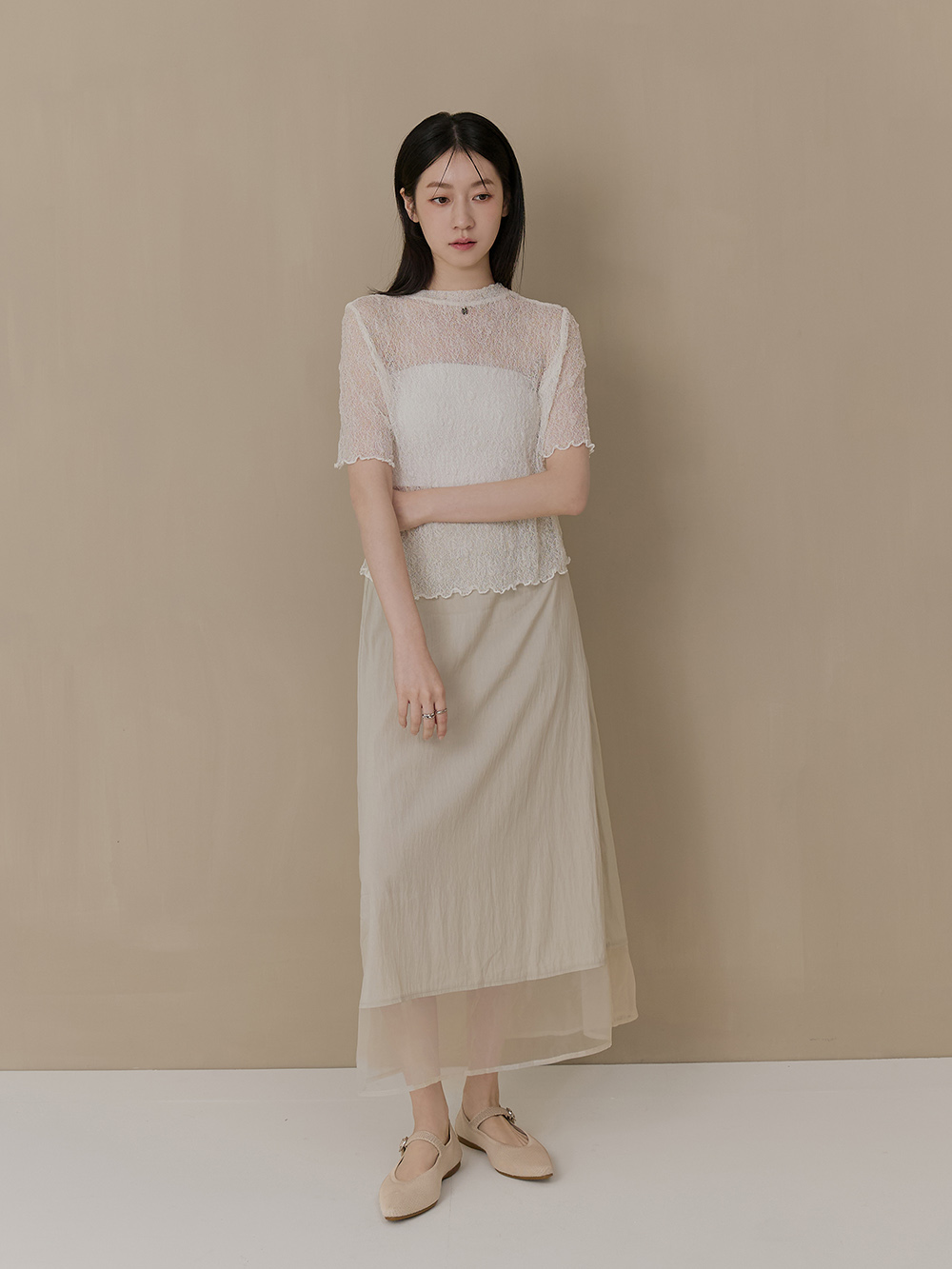 【3D零感雲織鞋】尖頭瑪莉珍鞋 密茶杏