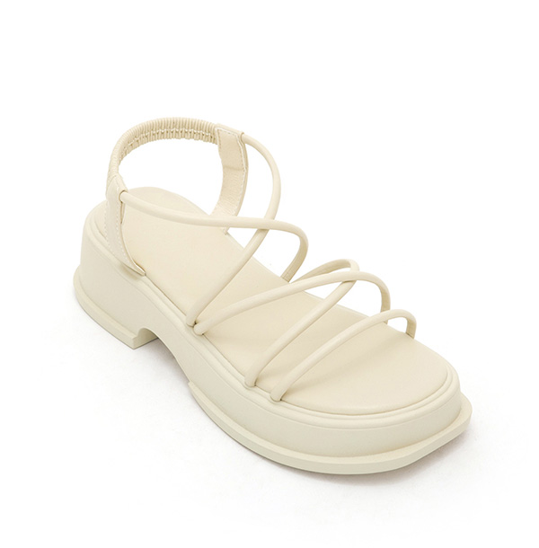 Cross Strap Thick Sole Sandals 米