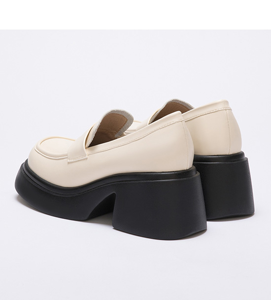 Lightweight Soft Sole High-Heel Loafers Vanilla