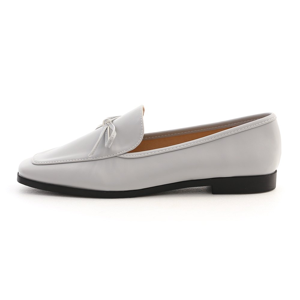 Square Toe Bow Loafers Misty Grey