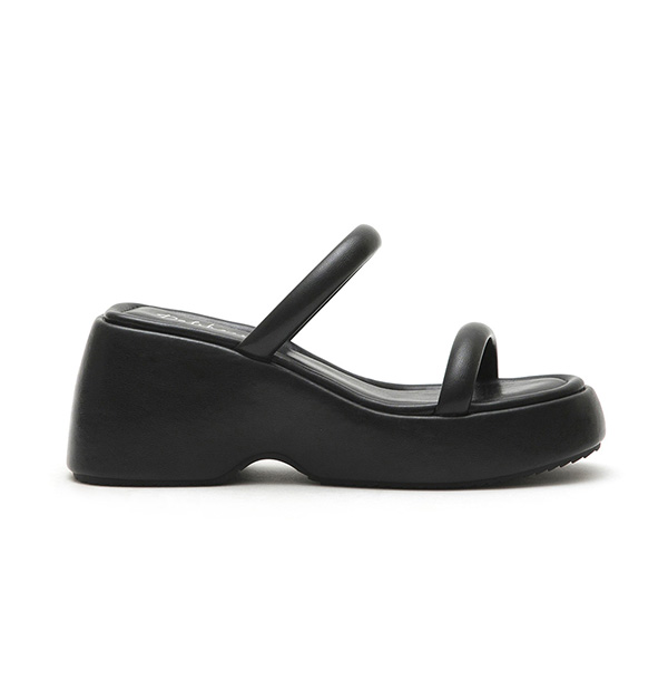 One-Strap Comfy Thick Sole Slide Sandals Black