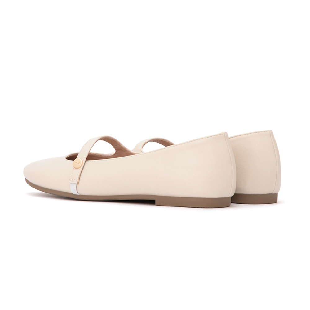 圓頭學院平底瑪莉珍娃娃鞋 米白色