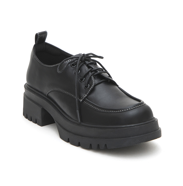 Platform Lace-Up Derby Shoes Black