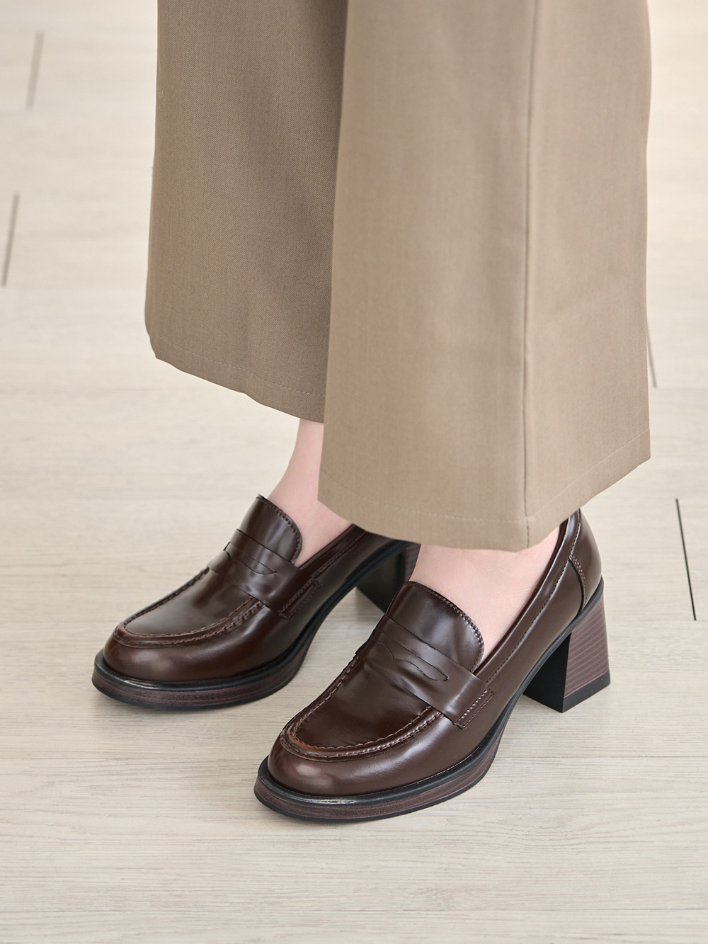 都會美型水台高跟樂福鞋 咖啡色