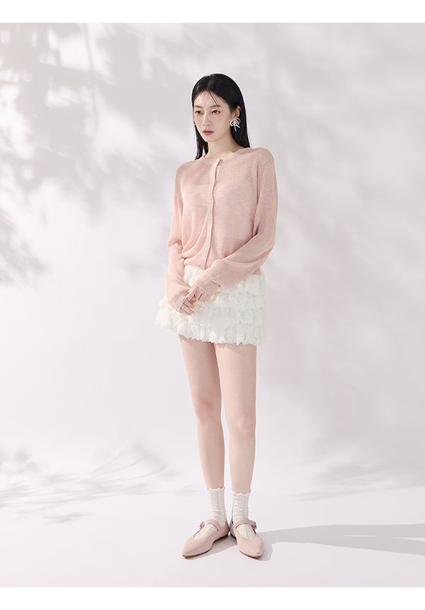 【3D零感雲織鞋】尖頭瑪莉珍鞋 裸膚粉