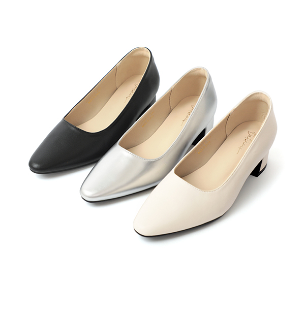 Minimalist Pointed-Toe 4cm Low Heels Black