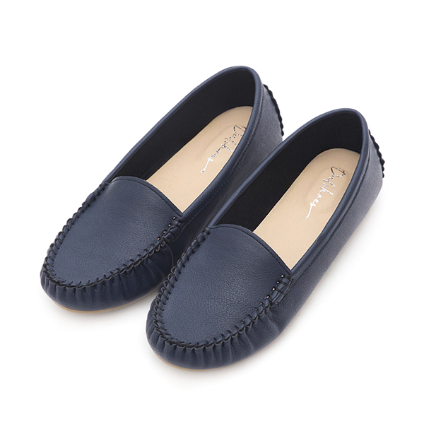 MIT Solid Moccasin Loafers Blue