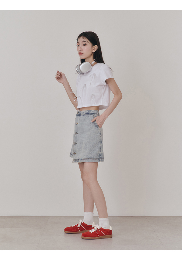 雙色鞋帶真皮復古德訓鞋 紅