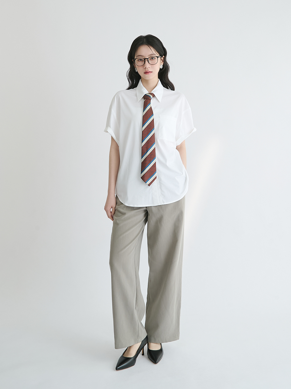 【真皮系列】6.5cm全能氣墊真皮高跟鞋 黑漆