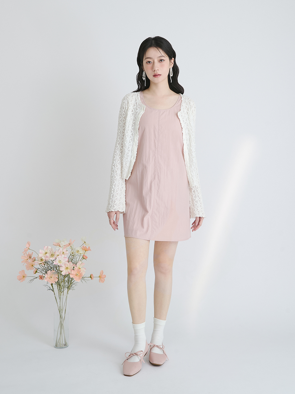 【3D零感雲織鞋】綁帶方頭瑪莉珍鞋 裸膚粉