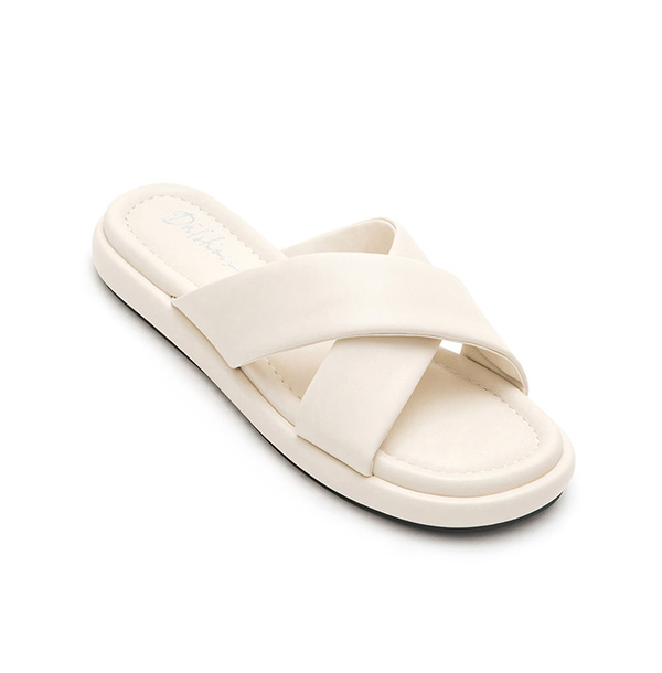 Comfy Candy Crossed Airsoft Slippers French Vanilla White