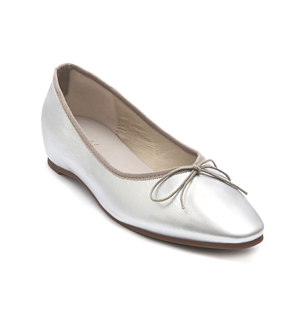 Classic Bow Ballet Flats Silver