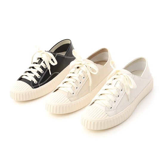 Two-way Faux Leather Fold Back Sneakers White