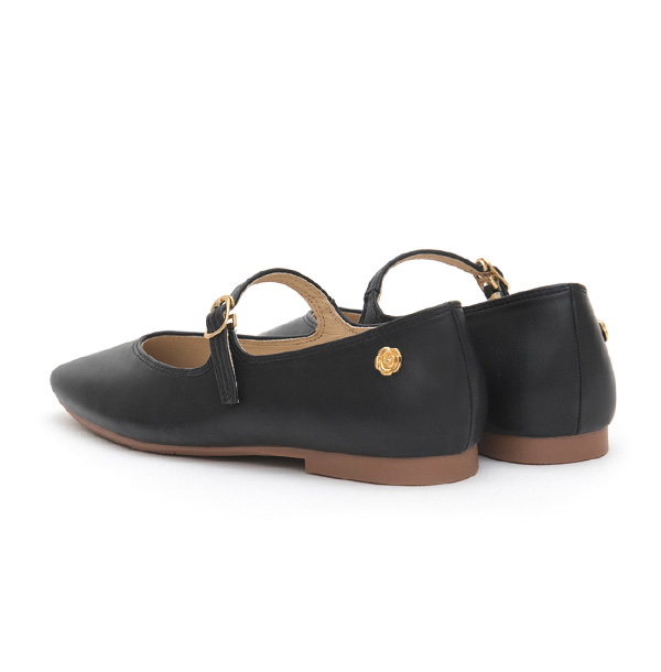 Elegant Pointed-Toe Mary Jane Flats Black