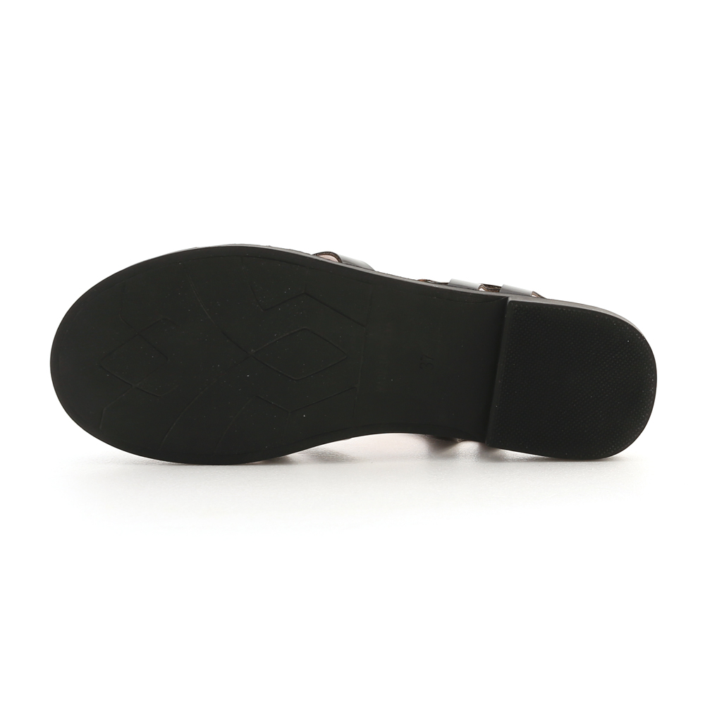 Woven Flat Sandals Black
