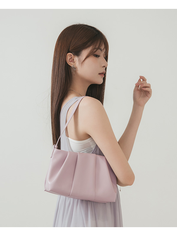 Cloud Ruched Shoulder Bag 紫