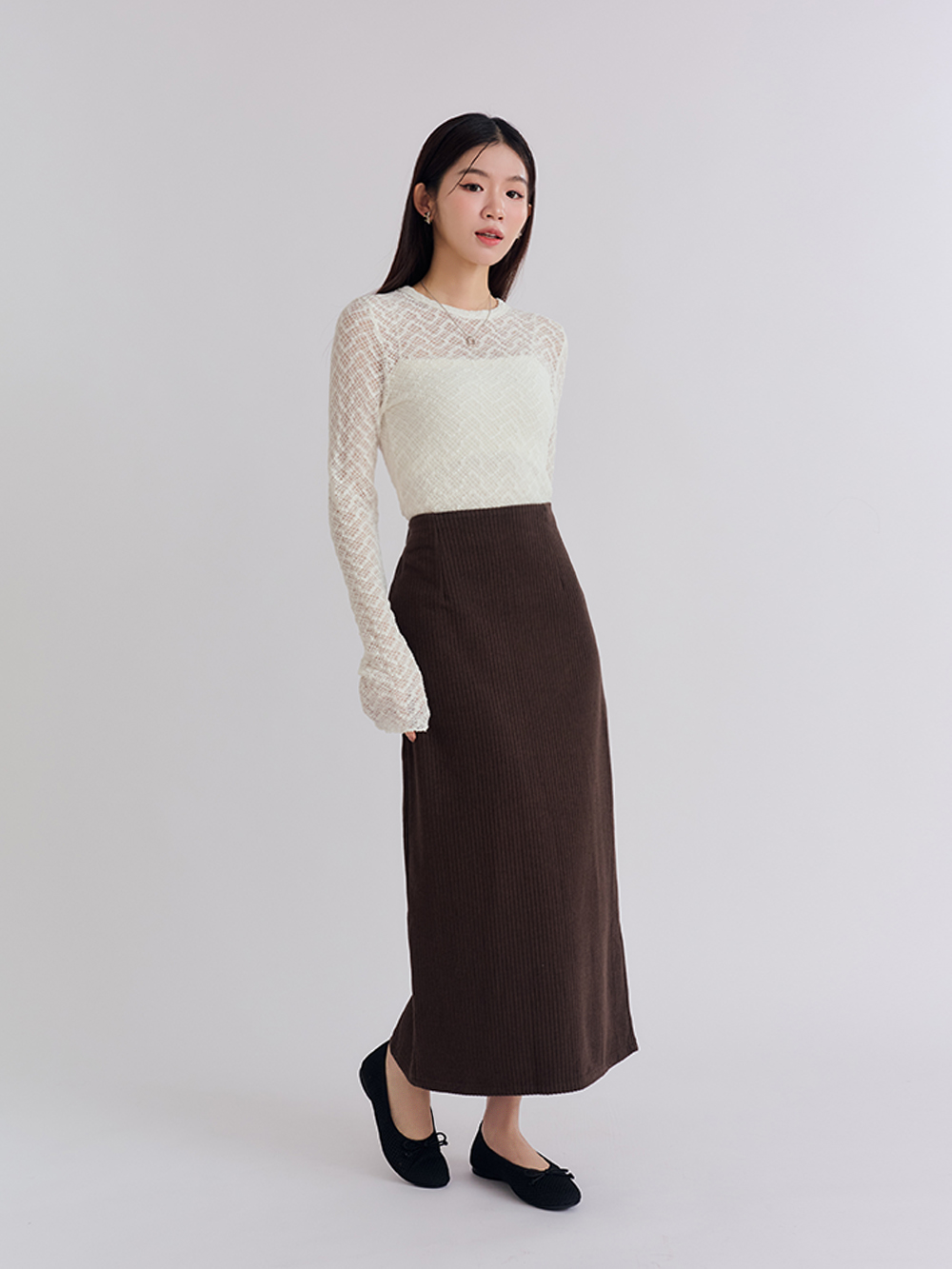 【3D零感雲織鞋】蝴蝶結圓頭芭蕾娃娃鞋 午夜黑