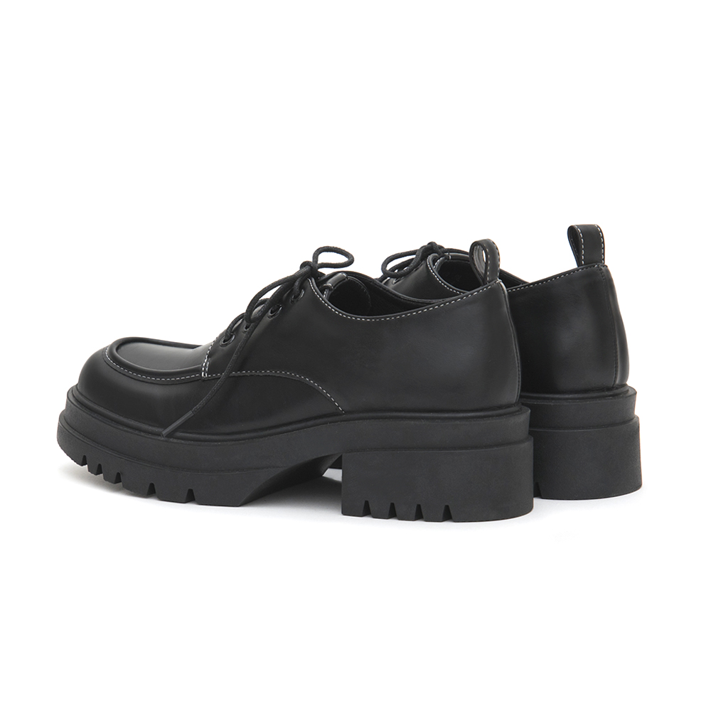 Platform Lace-Up Derby Shoes Black