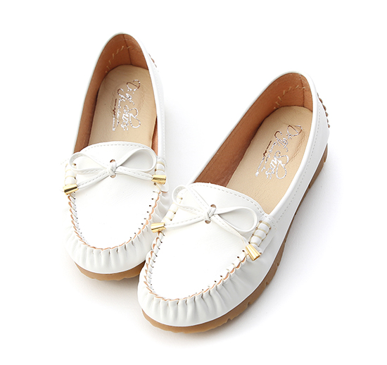 MIT Tie Detail Moccasins White