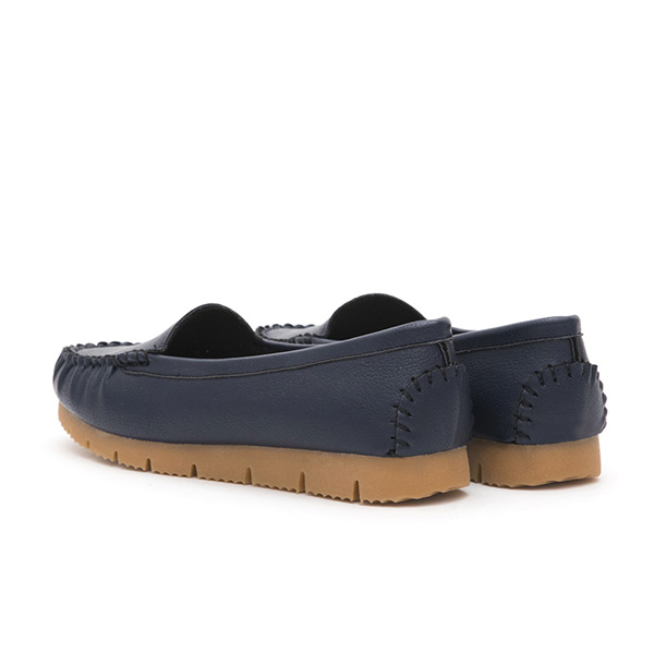 MIT Plain Platform Moccasins Blue