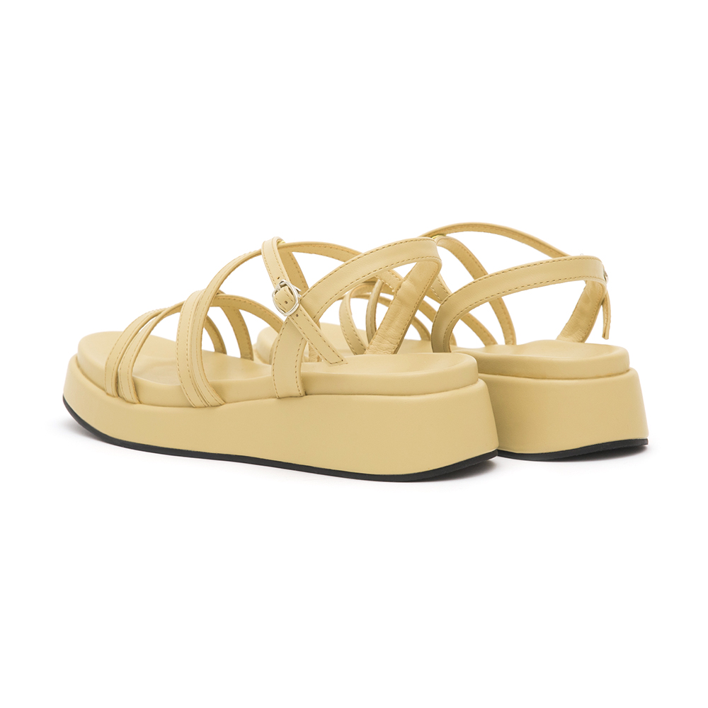 Cross-Strap Thick Sole Sandals Yellow