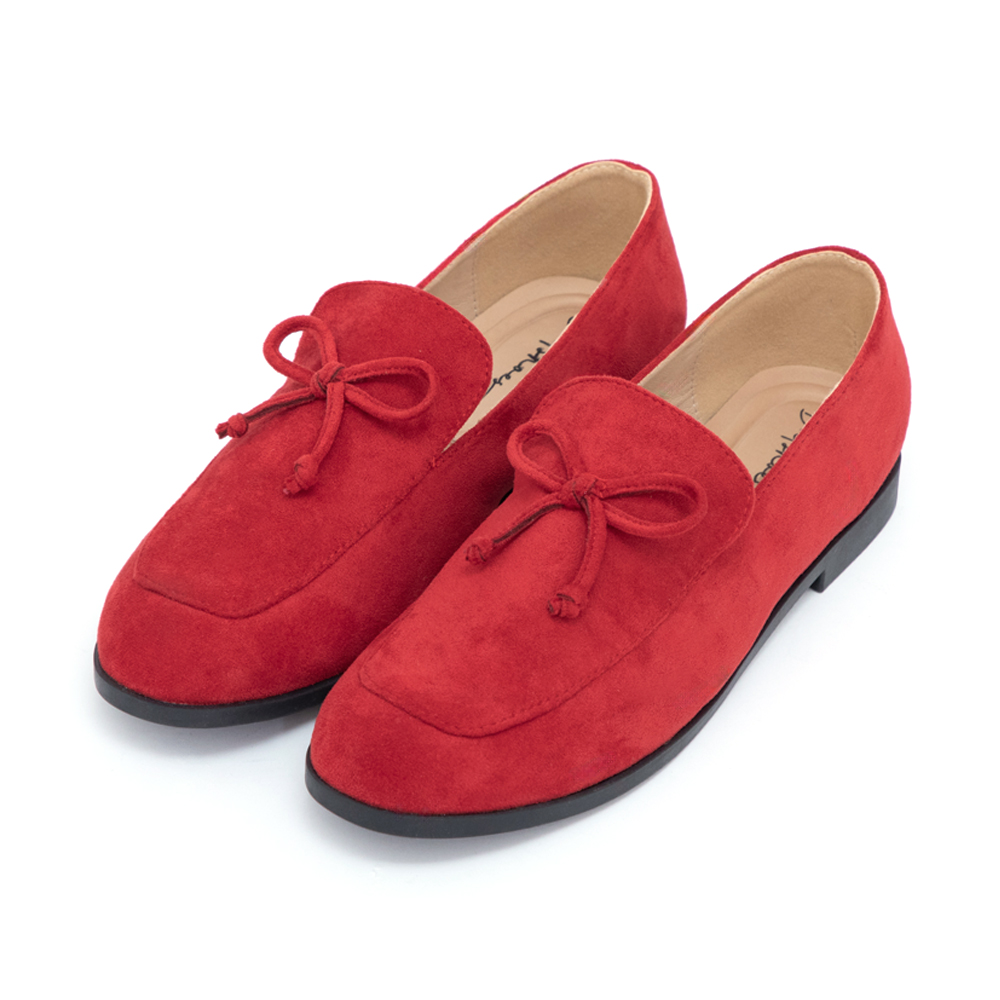 恆久經典4D氣墊蝴蝶結樂福鞋 紅色