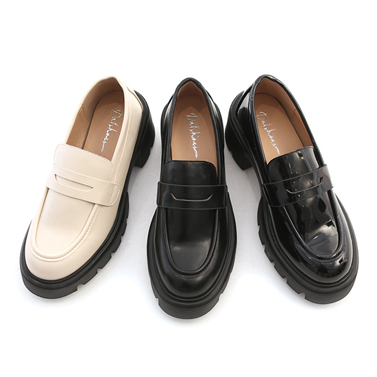 Lightweight Thicksole Loafers Black