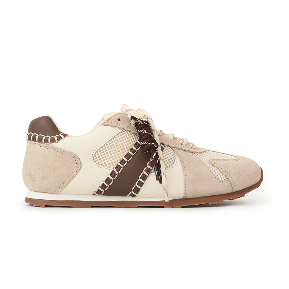 Colorblock Design Leather Sneakers Pink
