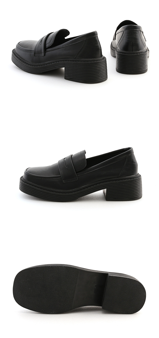 Bulky Sole Penny Loafers Black