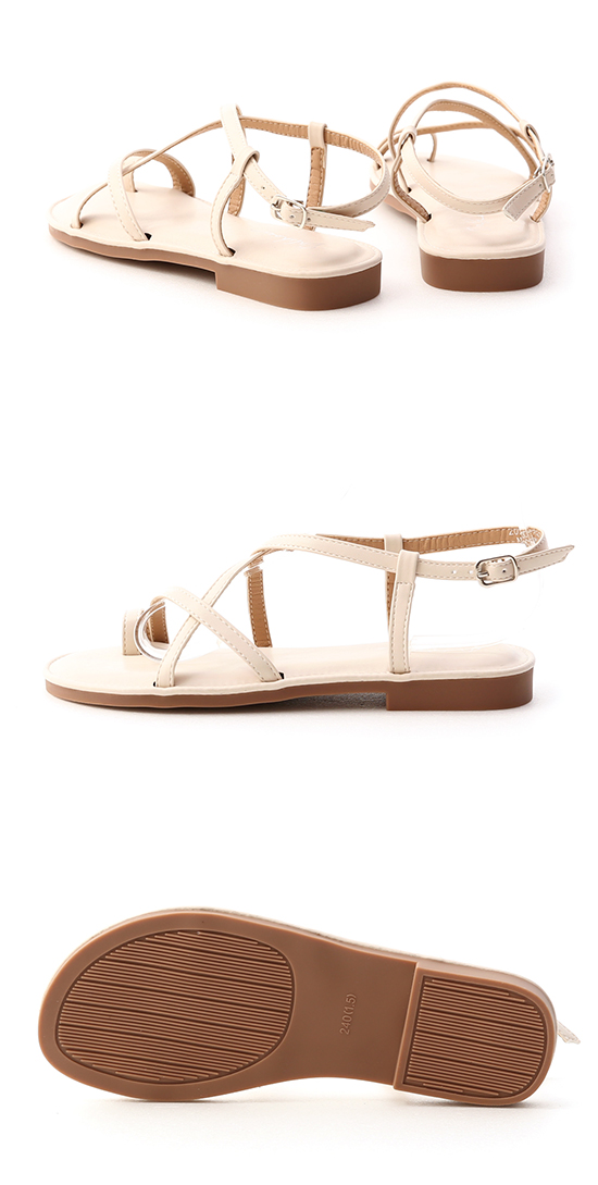 Toe Loop Cushioned Sandals French Vanilla White