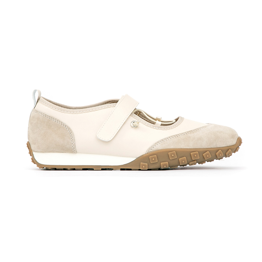 好穿趨勢交叉帶機能瑪莉珍鞋 米色