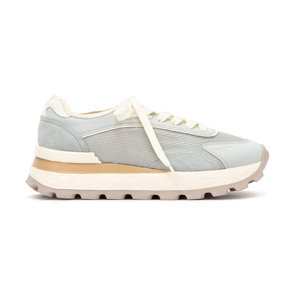 韓潮拼色輕量厚底增高休閒鞋 天空藍