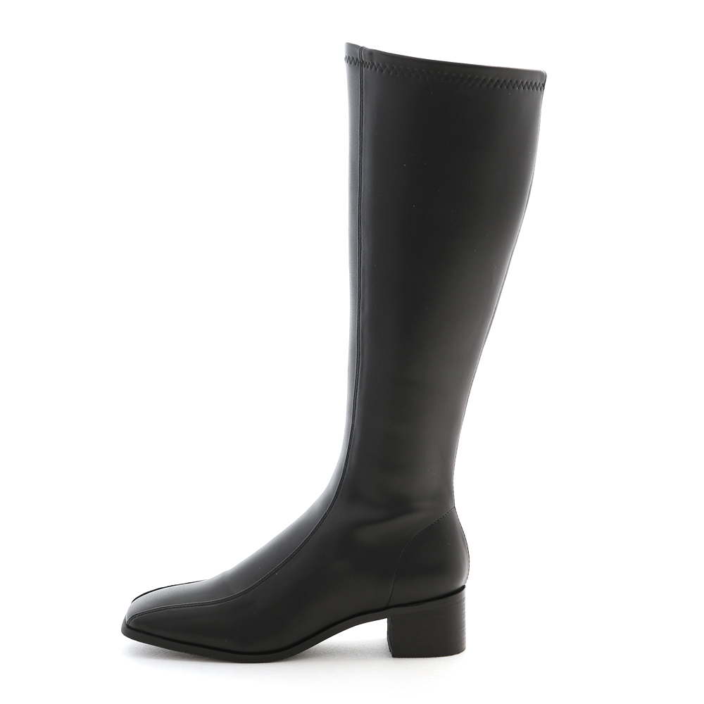 Mid-Heel Under-The-Knee Boots Black