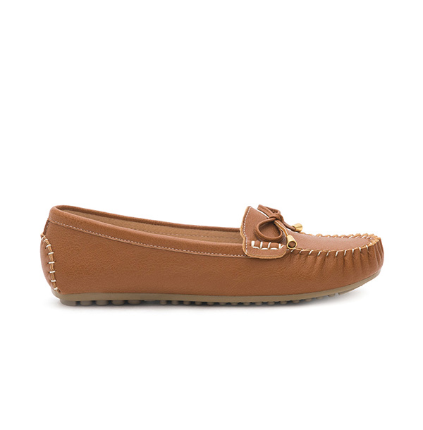 Soft MIT Bow Loafer Moccasins Brown