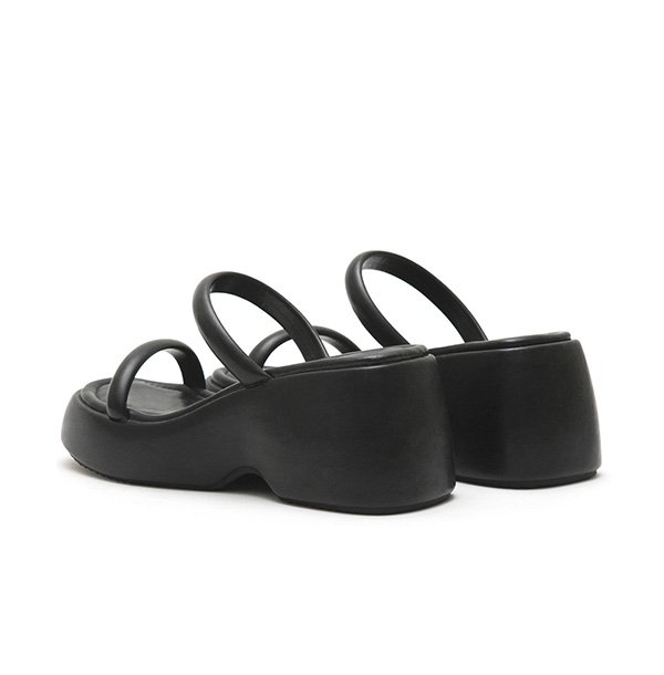 One-Strap Comfy Thick Sole Slide Sandals Black