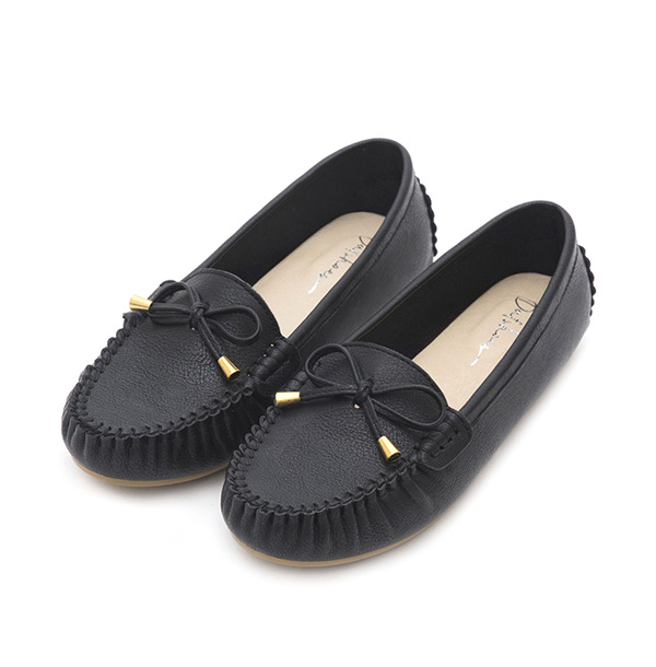 Soft MIT Bow Loafer Moccasins Black