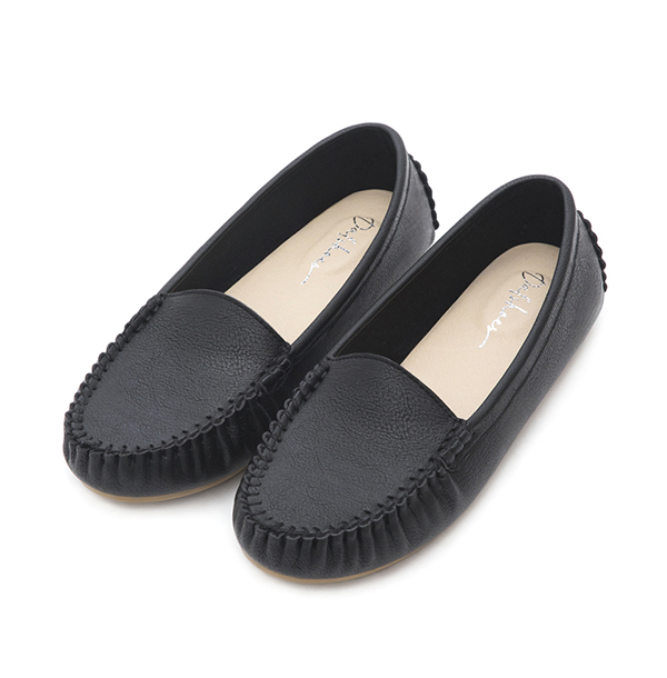 MIT Solid Moccasin Loafers Black