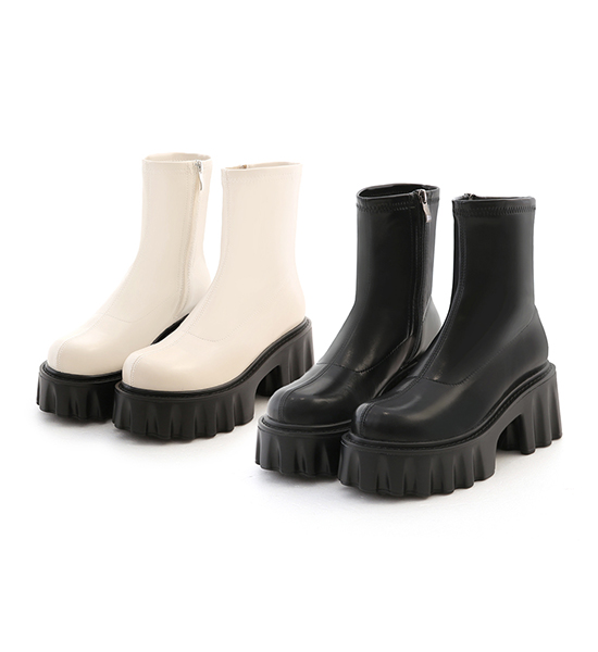 Zig-zag Sole Slimming Boots Black