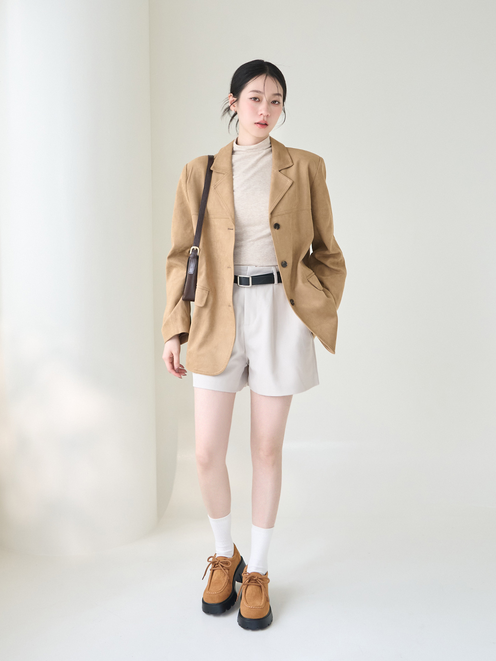 時光印記厚底輕量袋鼠鞋 駝色