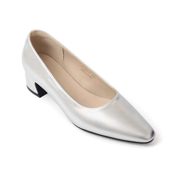 Minimalist Pointed-Toe 4cm Low Heels Silver