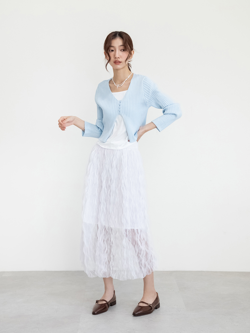 女爵尖頭平底瑪莉珍鞋 咖啡色