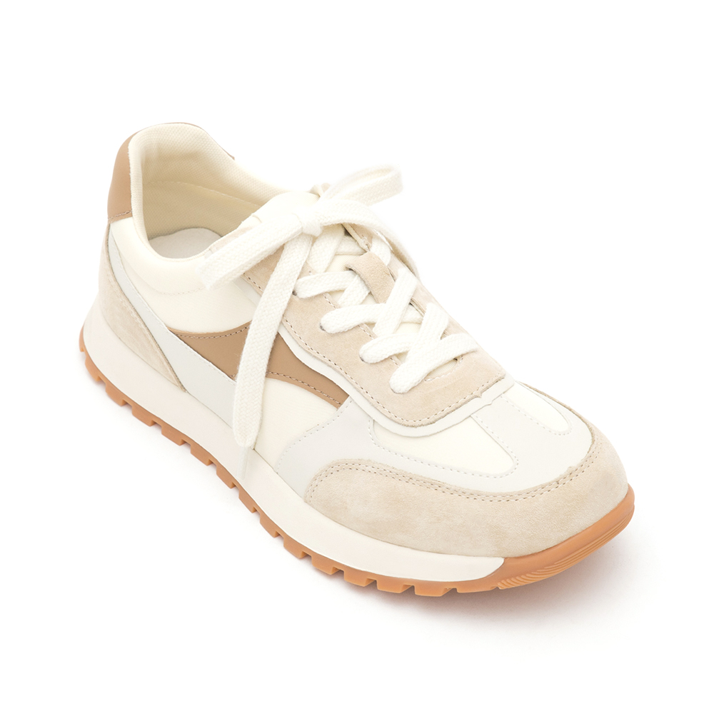 Korean-Style Genuine Leather Retro Casual Sneakers Pink