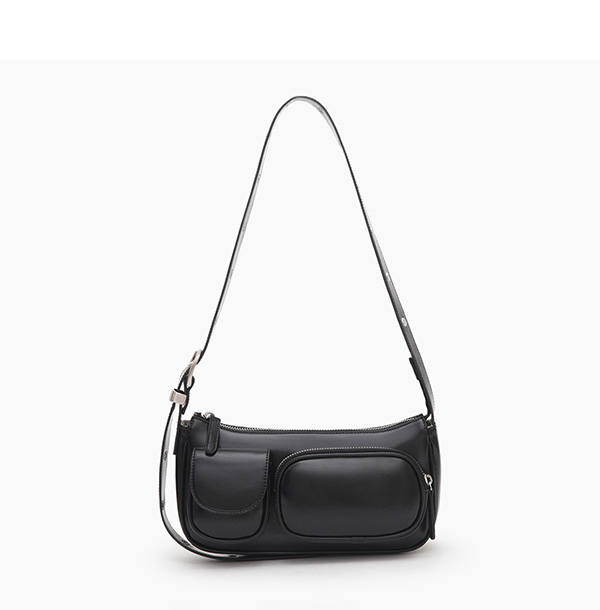 Multi-Pocket Crossbody Bag Black