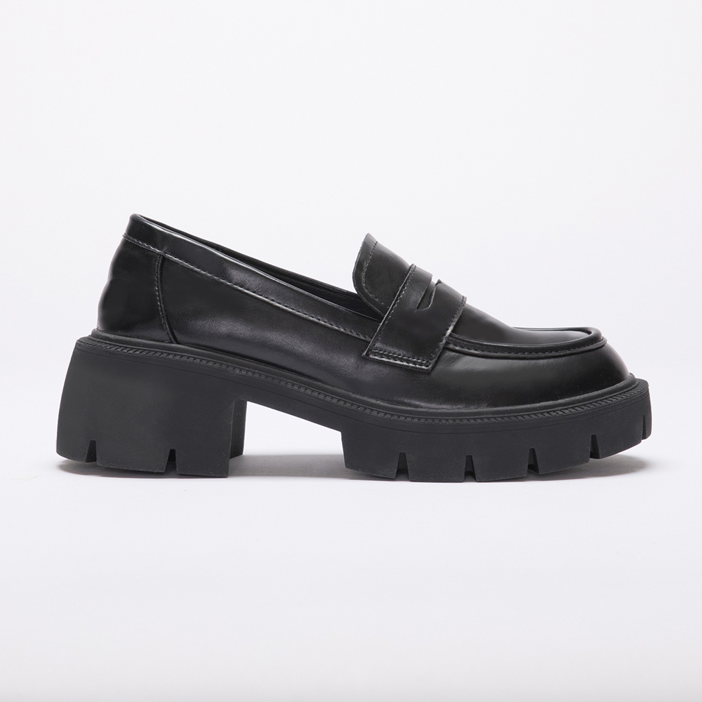 Mid heel clearance loafers black