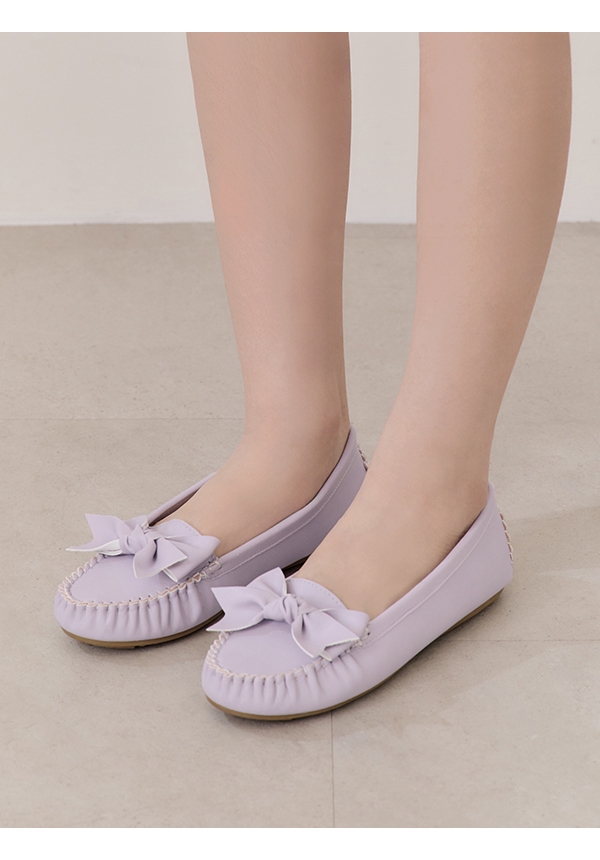 MIT Bow Moccasin Loafers Lavender