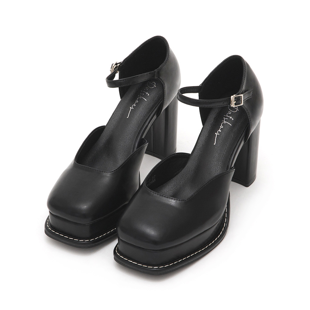 Platform Mary Jane Heels Black